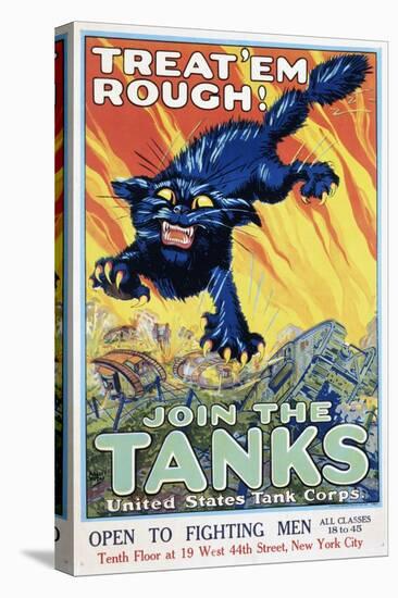 Treat 'Em Rough! Join the Tanks Recruitment Poster by August William Hutaf-null-Premier Image Canvas