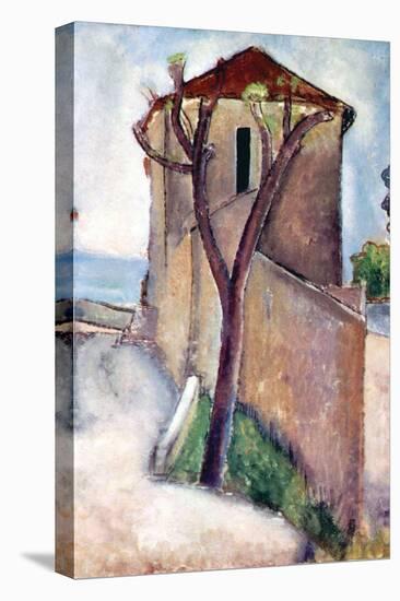 Tree and House-Amedeo Modigliani-Stretched Canvas