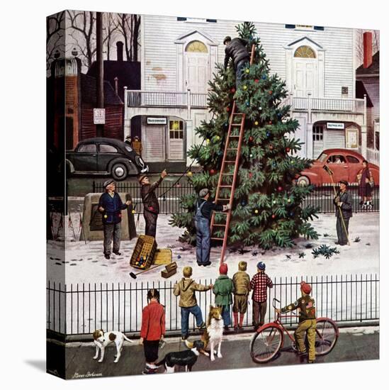 "Tree in Town Square," December 4, 1948-Stevan Dohanos-Premier Image Canvas