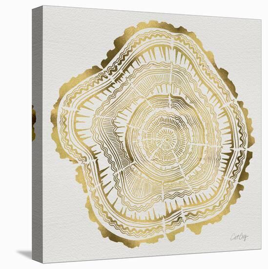 Tree Rings in Gold-Cat Coquillette-Premier Image Canvas