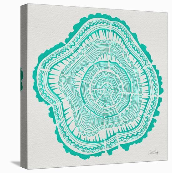 Tree Rings in Turquoise-Cat Coquillette-Premier Image Canvas