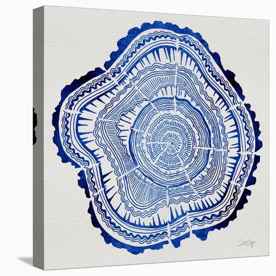 Tree Rings Navy-Cat Coquillette-Stretched Canvas