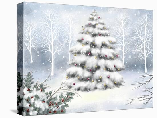 Tree, Snowflakes, Berries and Twigs-MAKIKO-Premier Image Canvas