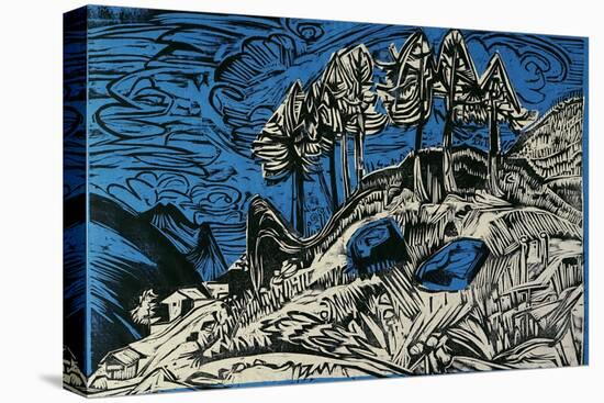 Trees on a Mountain Slope-Ernst Ludwig Kirchner-Premier Image Canvas