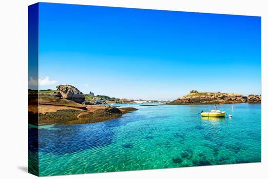 Tregastel, Boat in Fishing Port. Pink Granite Coast, Brittany, France.-stevanzz-Premier Image Canvas