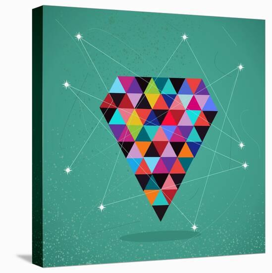 Trendy Triangle Diamond Illustration-cienpies-Stretched Canvas