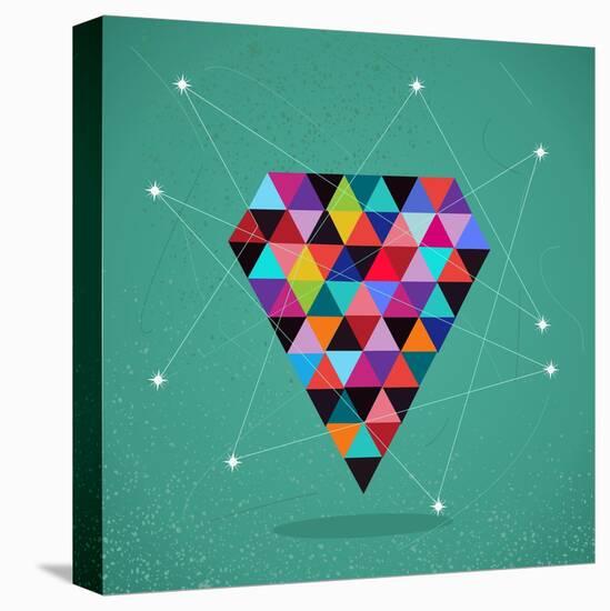 Trendy Triangle Diamond Illustration-cienpies-Stretched Canvas