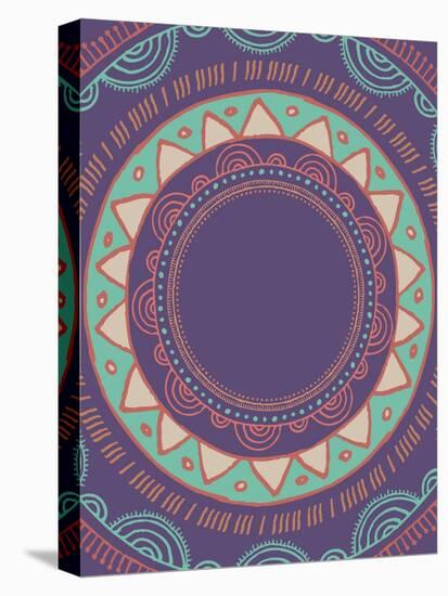 Tribal Bohemian Mandala Background with round Ornament Pattern-Marish-Stretched Canvas