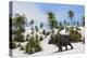 Triceratops in a Tropical Setting-null-Stretched Canvas