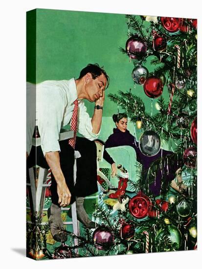 "Trimming the Tree," December 24, 1949-George Hughes-Premier Image Canvas