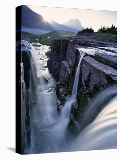 Triple Waterfall at Logan Pass, Glacier National Park, Montana, USA-Chuck Haney-Premier Image Canvas