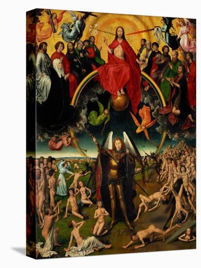 Triptych with the Last Judgement, center panel: Judgement and Weighing of Souls.-Hans Memling-Premier Image Canvas