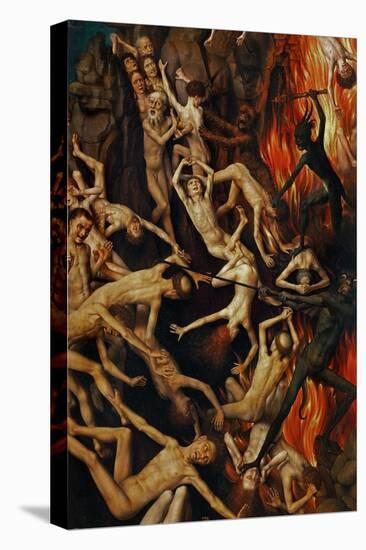 Triptych with the Last Judgement, Right Wing, Detail: Casting the Damned into Hell, 1467-71-Hans Memling-Premier Image Canvas