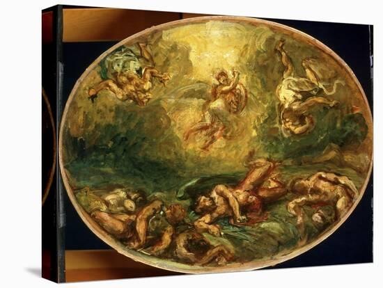 Triumph of St. Michael (Oil on Panel)-Ferdinand Victor Eugene Delacroix-Premier Image Canvas