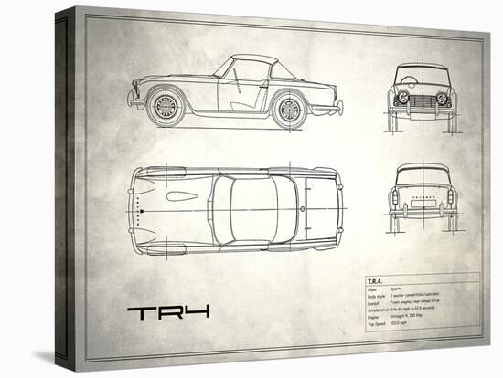 Triumph TR4 White-Mark Rogan-Stretched Canvas