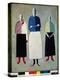 Trois Femmes (Three Girls). Les Trois Ont Le Crane Chauve, Vetues D'une Jupe Droite Et D'un Gilet B-Kazimir Severinovich Malevich-Premier Image Canvas