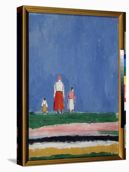 Trois Personnages (Three Figures). Une Mere Avec Deux Enfants, Representes De Dos. Peinture De Kasi-Kazimir Severinovich Malevich-Premier Image Canvas