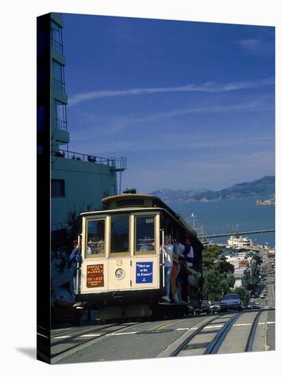Trolley in Motion, San Francisco, CA-Mitch Diamond-Premier Image Canvas