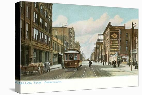 Trolley on Commerce Street, Dallas, Texas-null-Stretched Canvas