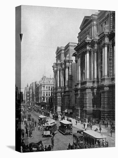 Trolleys Making their Way Along Randolph Street-null-Premier Image Canvas