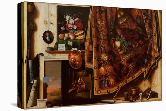 Trompe L'oeil, Atelier De L'artiste  (Trompe L'oeil A Cabinet in the Artist's Studio) Peinture De-Cornelis Norbertus Gysbrechts-Premier Image Canvas