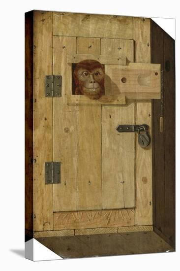 Trompe L'Oeil with a Monkey in a Wooden Box-Jòsef Trajtler-Premier Image Canvas