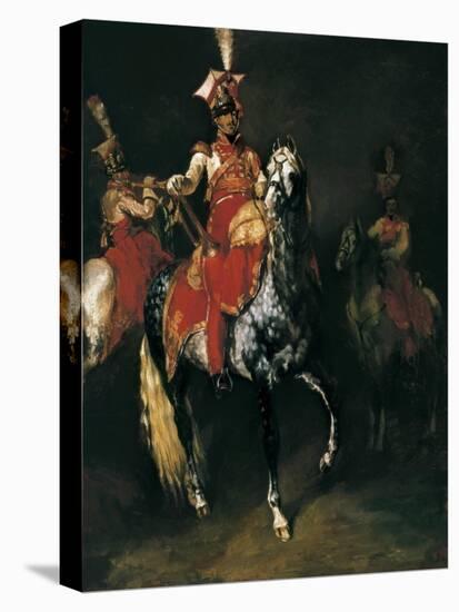 Trompetiste a cheval de la garde imperiale de Napoleon-Theodore Gericault-Premier Image Canvas