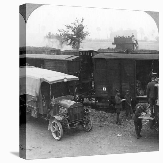 Troops and Supplies are Rushed from a Railhead to the Firing Line, World War I, C1914-C1918-null-Premier Image Canvas