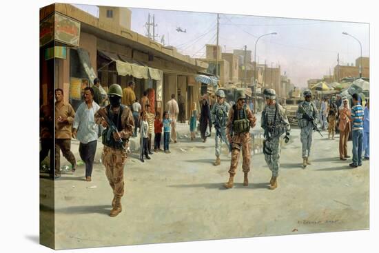 Troops Patrolling Market in Iraq-null-Premier Image Canvas