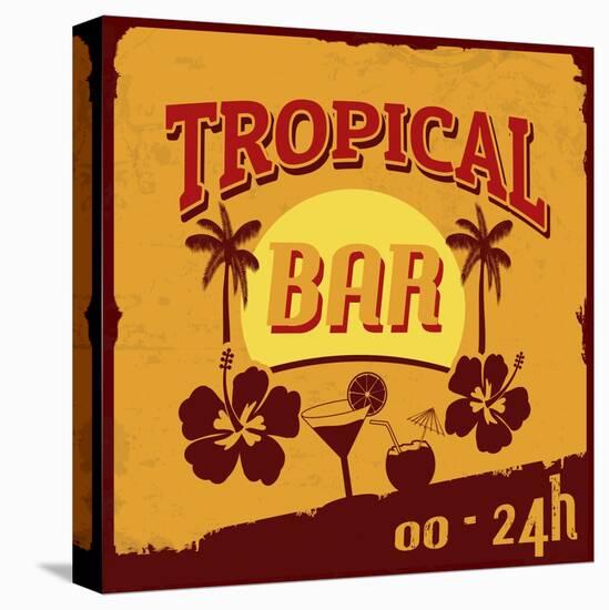Tropical Bar Poster-radubalint-Stretched Canvas