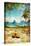 Tropical Beach - Artwork In Painting Style-Maugli-l-Stretched Canvas