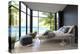 Tropical Bedroom Interior with Double Bed and Seascape View-PlusONE-Premier Image Canvas