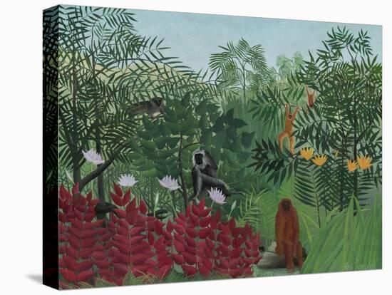 Tropical Forest with Monkeys, 1910-Henri Rousseau-Stretched Canvas