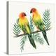 Tropical Fun Bird III Leaves-Harriet Sussman-Stretched Canvas