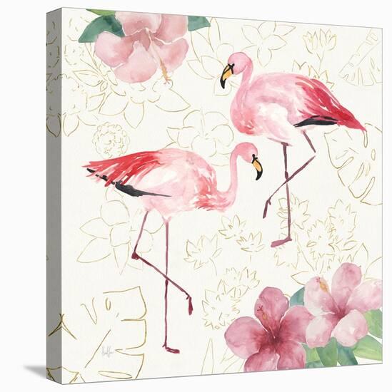 Tropical Fun Bird V with Gold-Harriet Sussman-Stretched Canvas