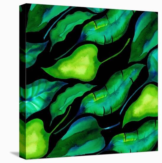 Tropical leaves, dark 2018-Andrew Watson-Premier Image Canvas