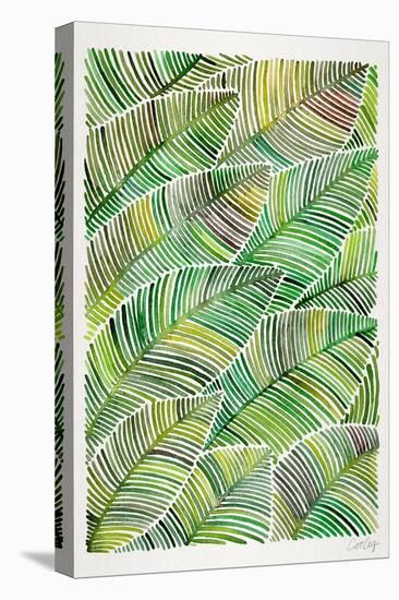 Tropical Leaves in Greens-Cat Coquillette-Stretched Canvas