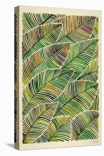 Tropical Leaves in Yellow and Green-Cat Coquillette-Stretched Canvas