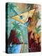 Tropical Martini Glass Cityscape PoP Art-Megan Aroon Duncanson-Stretched Canvas