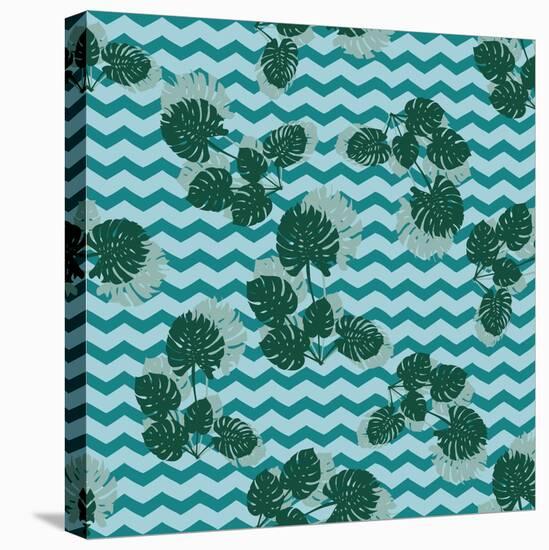 Tropical Monstera Leaves-zzayko-Stretched Canvas