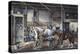 Trotting Cracks' at Home a Model Stable-Currier & Ives-Premier Image Canvas