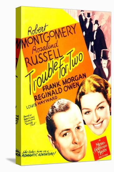 TROUBLE FOR TWO, US poster art, from left: Robert Montgomery, Rosalind Russell, 1936-null-Stretched Canvas