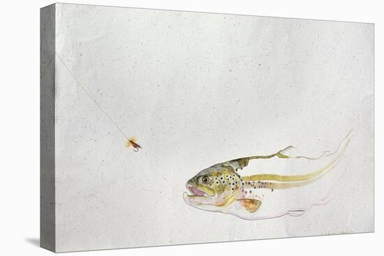 Trout Chasing a Fisherman's Fly (1991)-Lou Gibbs-Premier Image Canvas