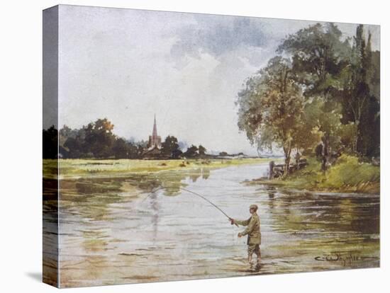 Trout Fishing on the Itchen Hampshire-Whymper-Premier Image Canvas