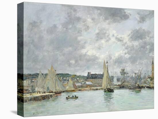 Trouville Harbour, 1880-Eugène Boudin-Premier Image Canvas