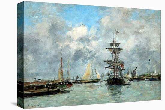 Trouville Harbour (Oil on Canvas)-Eugene Louis Boudin-Premier Image Canvas