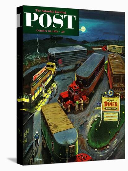 "Truck Stop Diner" Saturday Evening Post Cover, October 10, 1953-Ben Kimberly Prins-Premier Image Canvas
