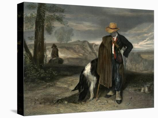 Truffle Hunting Pig 19C-null-Stretched Canvas