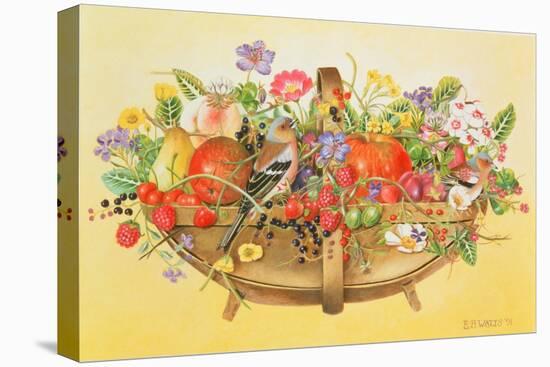 Trug with Fruit, Flowers and Chaffinches, 1991-E.B. Watts-Premier Image Canvas
