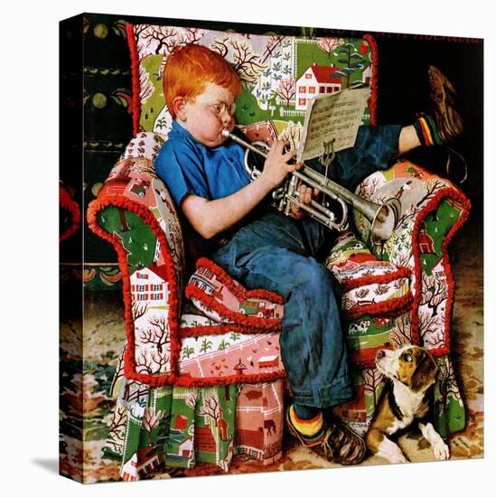 "Trumpeter", November 18,1950-Norman Rockwell-Premier Image Canvas
